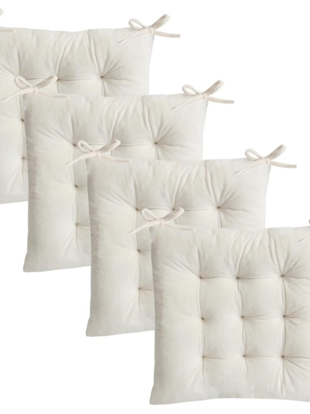 Set of 4 Chair Cushions for Dining Chairs with Ties, Indoor Non-Slip Kitchen Cha